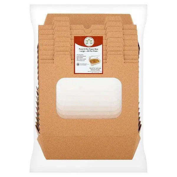 Ecopac Large Hot Food Box Window 20 Per Pack