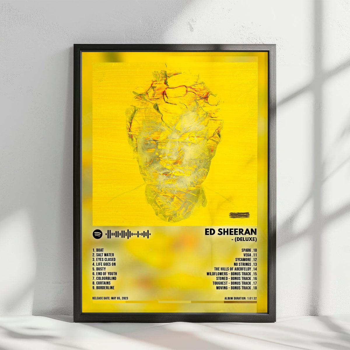 Ed Sheeran "- (Deluxe)" Album Cover Poster - with Complete Tracklist