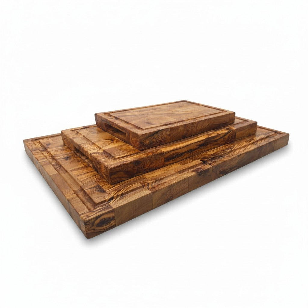End Grain Olive Wood Cutting Board with Juice Groove