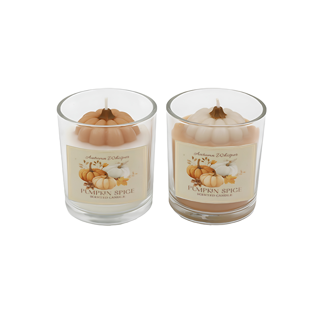 Set of 2 3D Pumpkin Spiced Candle Set