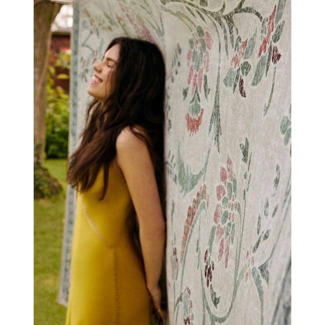 Eco-Washable Green Rug Floral Design