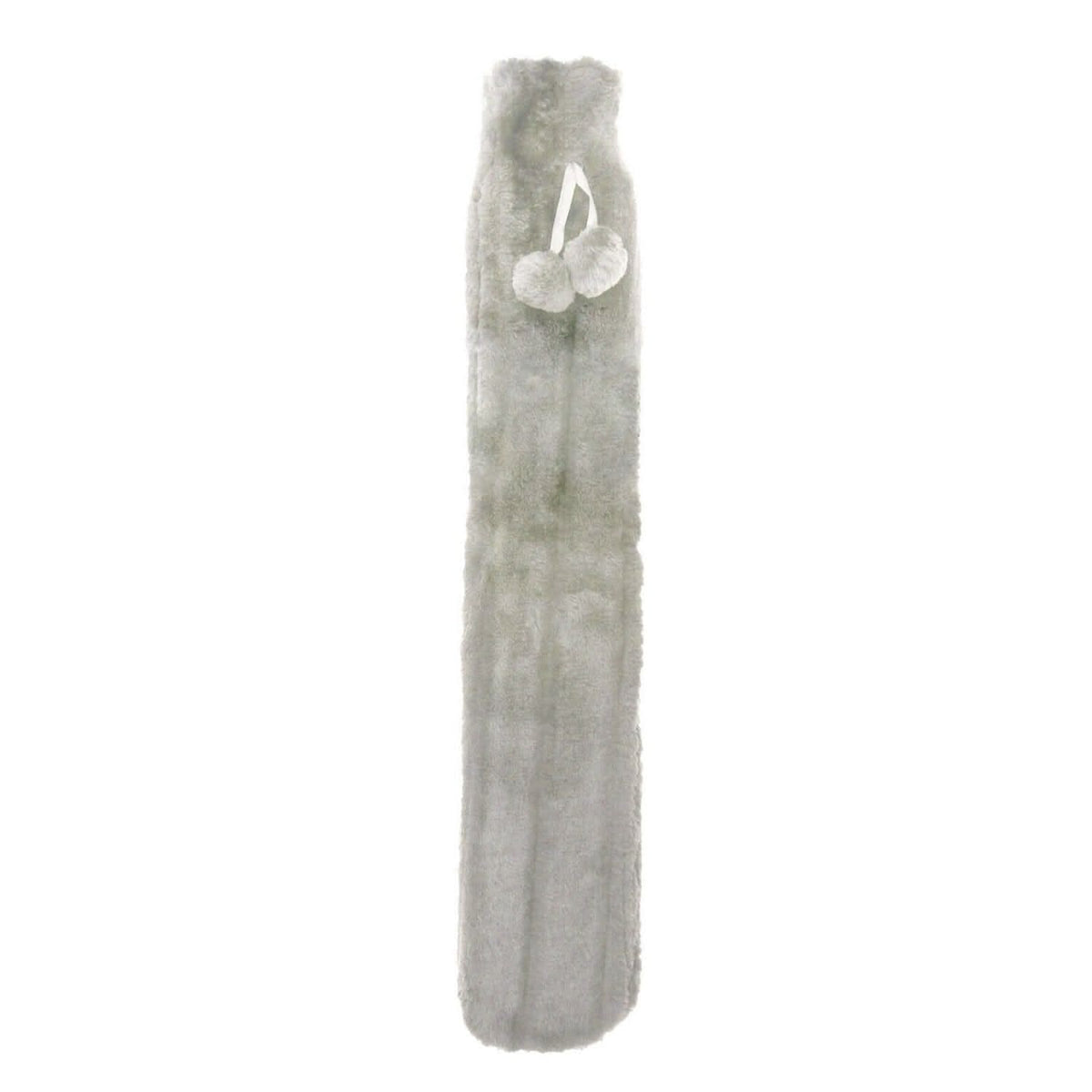 Extra Long Hot Water Bottle with Faux Fur Cover - GREY