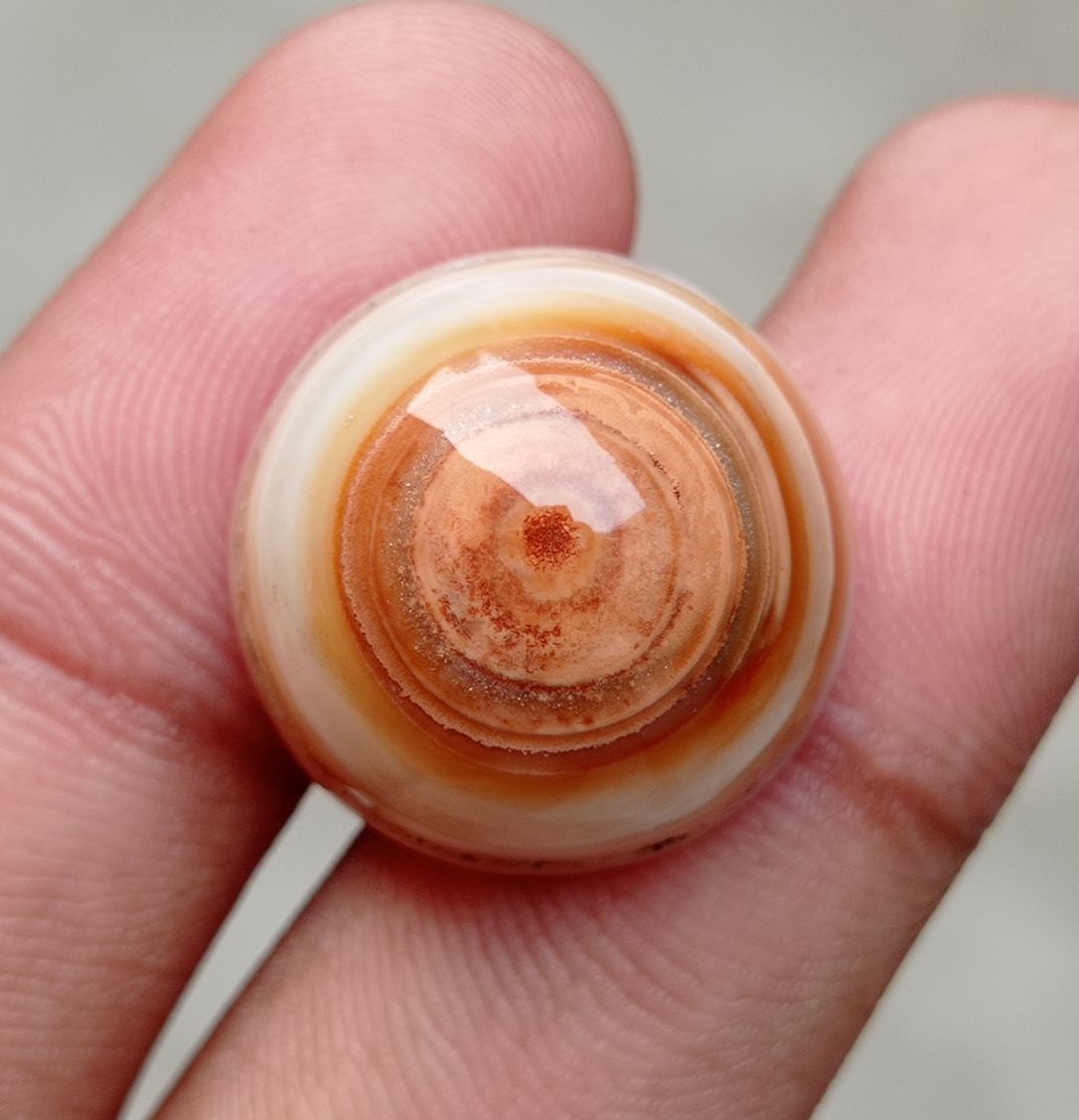 39.1ct Natural Unique Eye Agate for Sale - Round Cabochon - Dimension 21x21x12mm