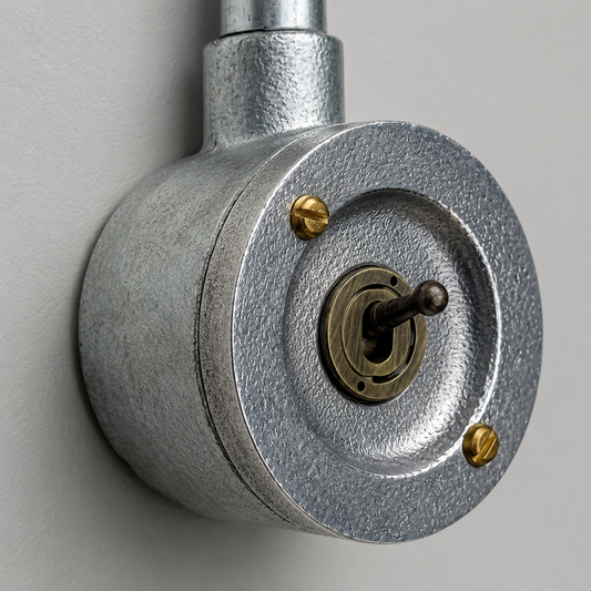 Single Gang Metal Conduit Light Switch | 2 Way Industrial Vintage Style