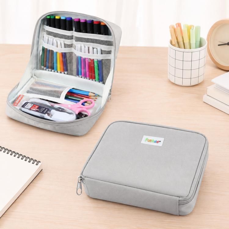 FunAdd Large-capacity Pencil Case Storage Organizer Canvas Cosmetic Bag, Size: 230 x 170 x 75mm, 230 x 170 x 75mm