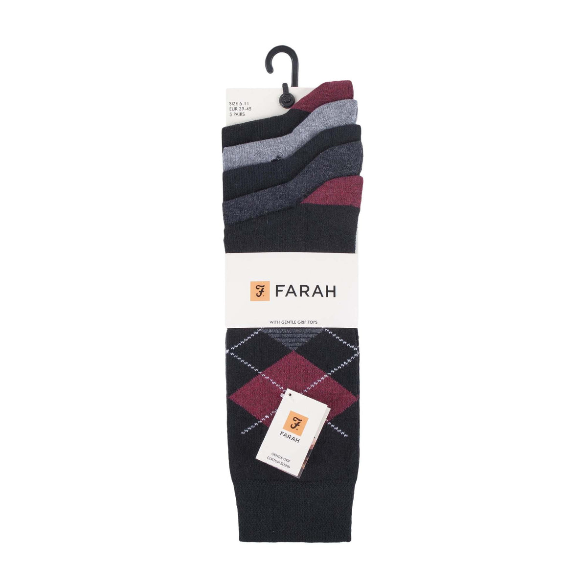5 Pack Mens Patterned Cotton Dress Socks