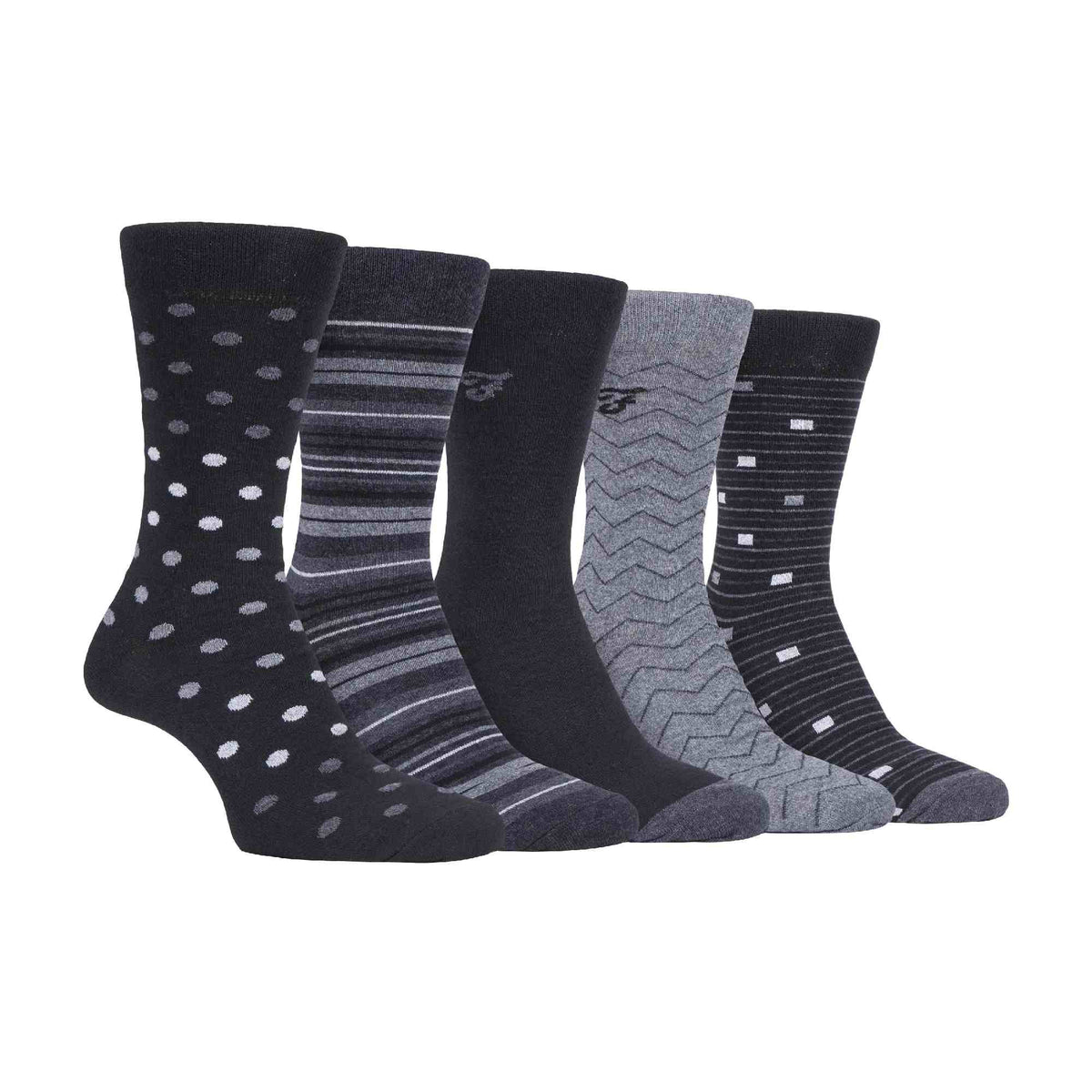 5 Pack Mens Patterned Cotton Dress Socks