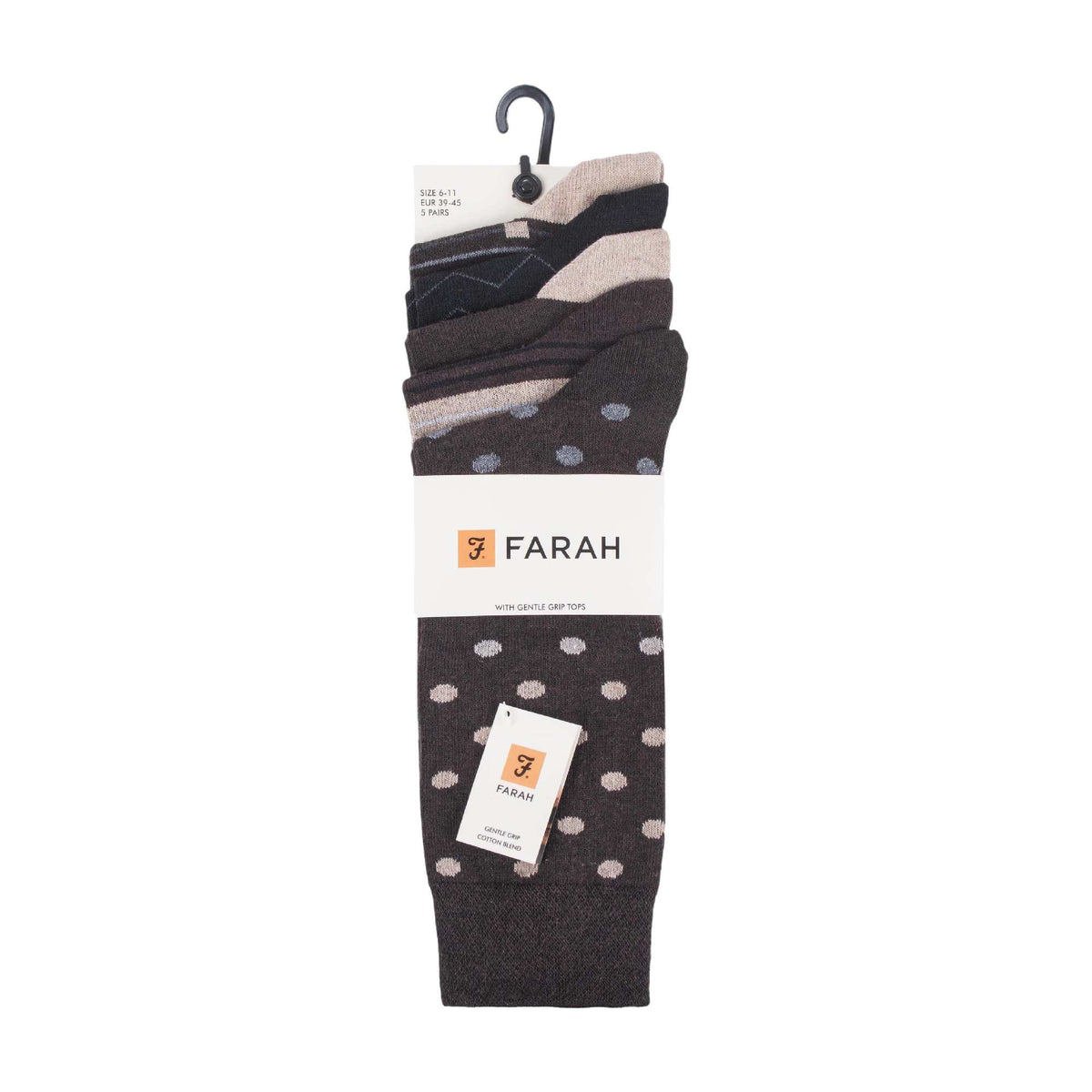 5 Pack Mens Patterned Cotton Dress Socks