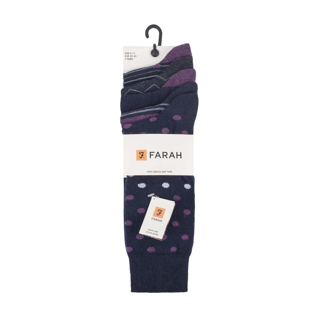 5 Pack Mens Patterned Cotton Dress Socks