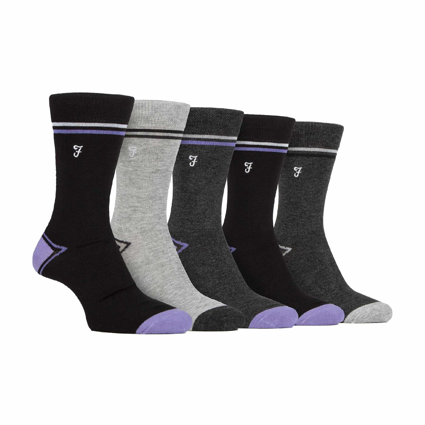 5 Pack Mens Bamboo Bright Striped Patterned Socks