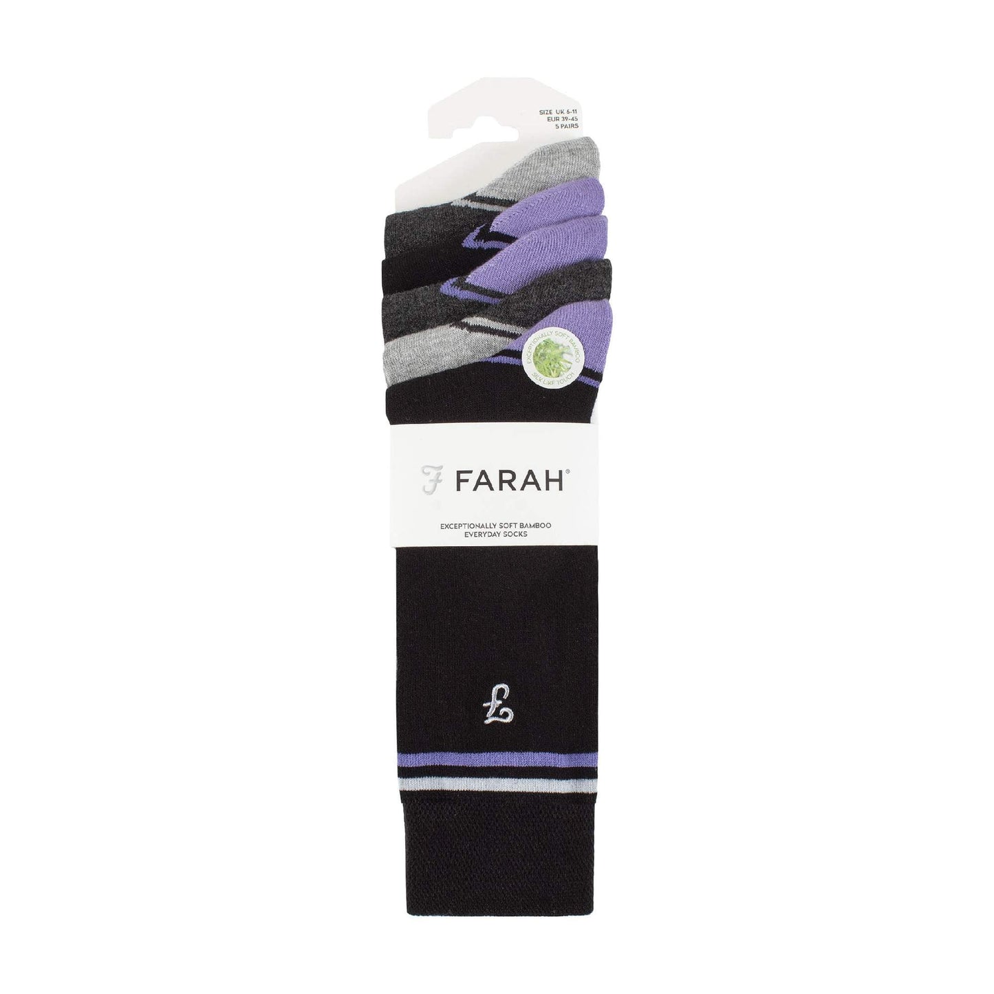 5 Pack Mens Bamboo Bright Striped Patterned Socks