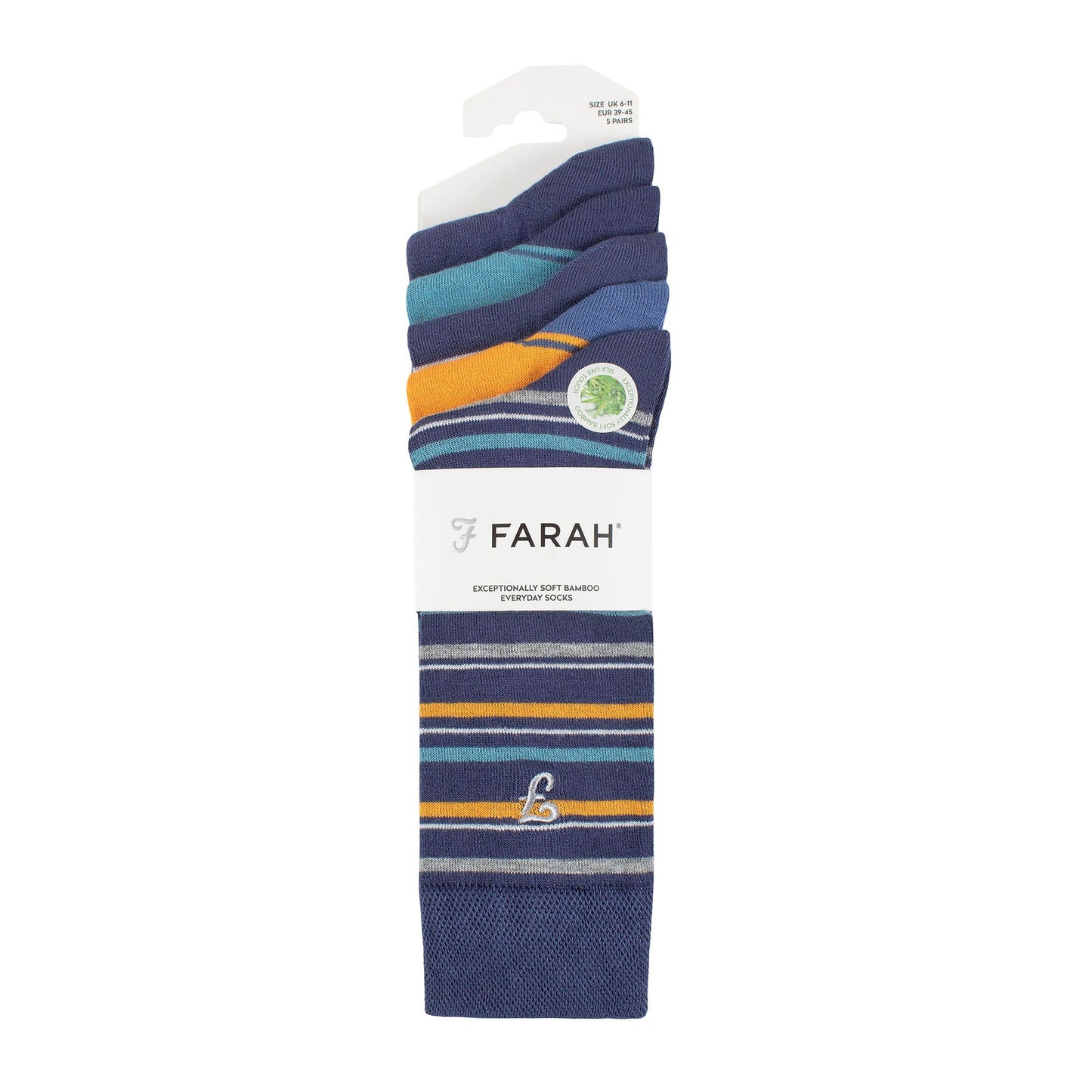 5 Pack Mens Bamboo Bright Striped Patterned Socks