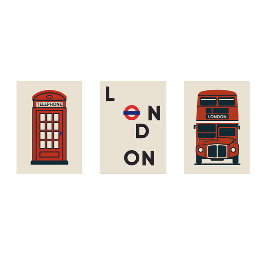 Cities/ Places 'London Triptych' - Premium Matte Paper Poster Trio