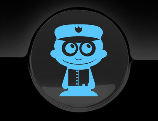 Adorable Policeman Fuel Cap Car Sticker