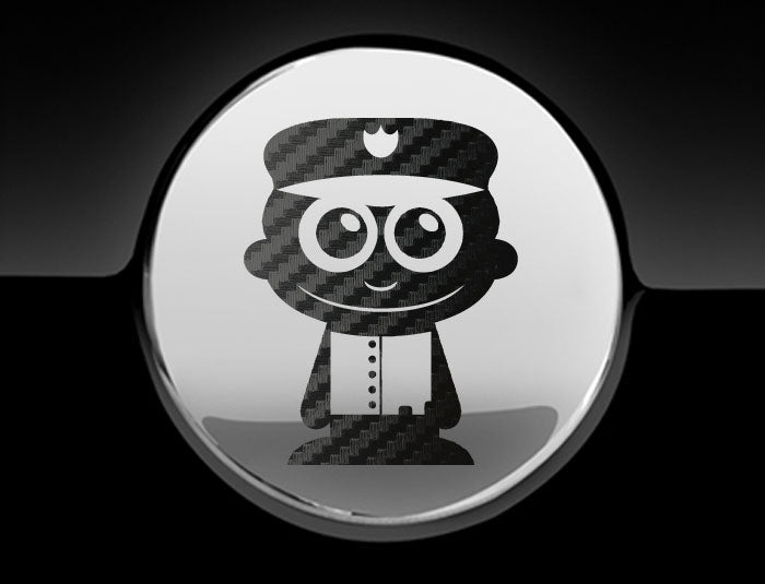 Adorable Policeman Fuel Cap Car Sticker