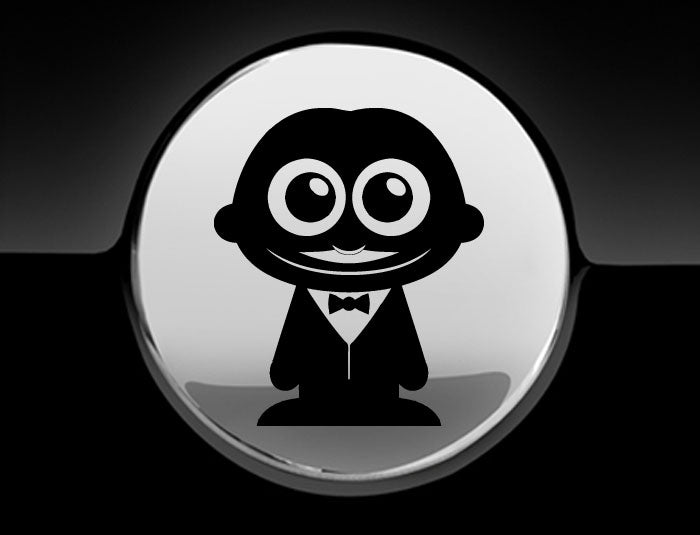 Adorable Waiter Fuel Cap Car Sticker