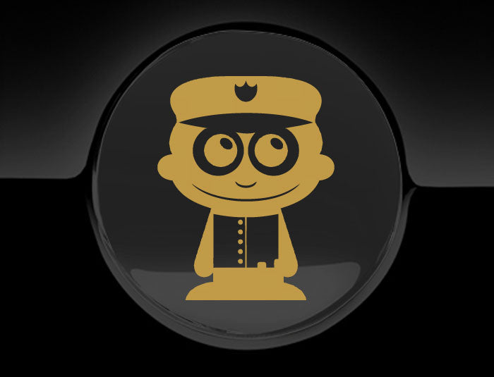 Adorable Policeman Fuel Cap Car Sticker