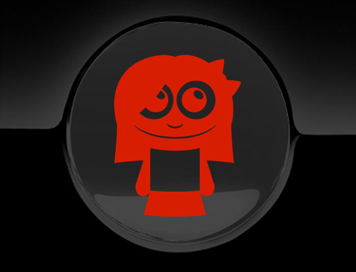 Adorable Girl Fuel Cap Car Sticker