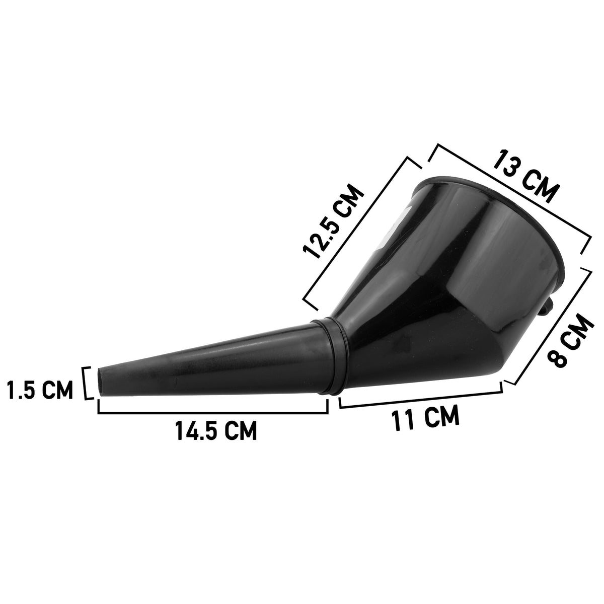 Angled Car Fuel Funnels with Filter (Black, Red & Blue)