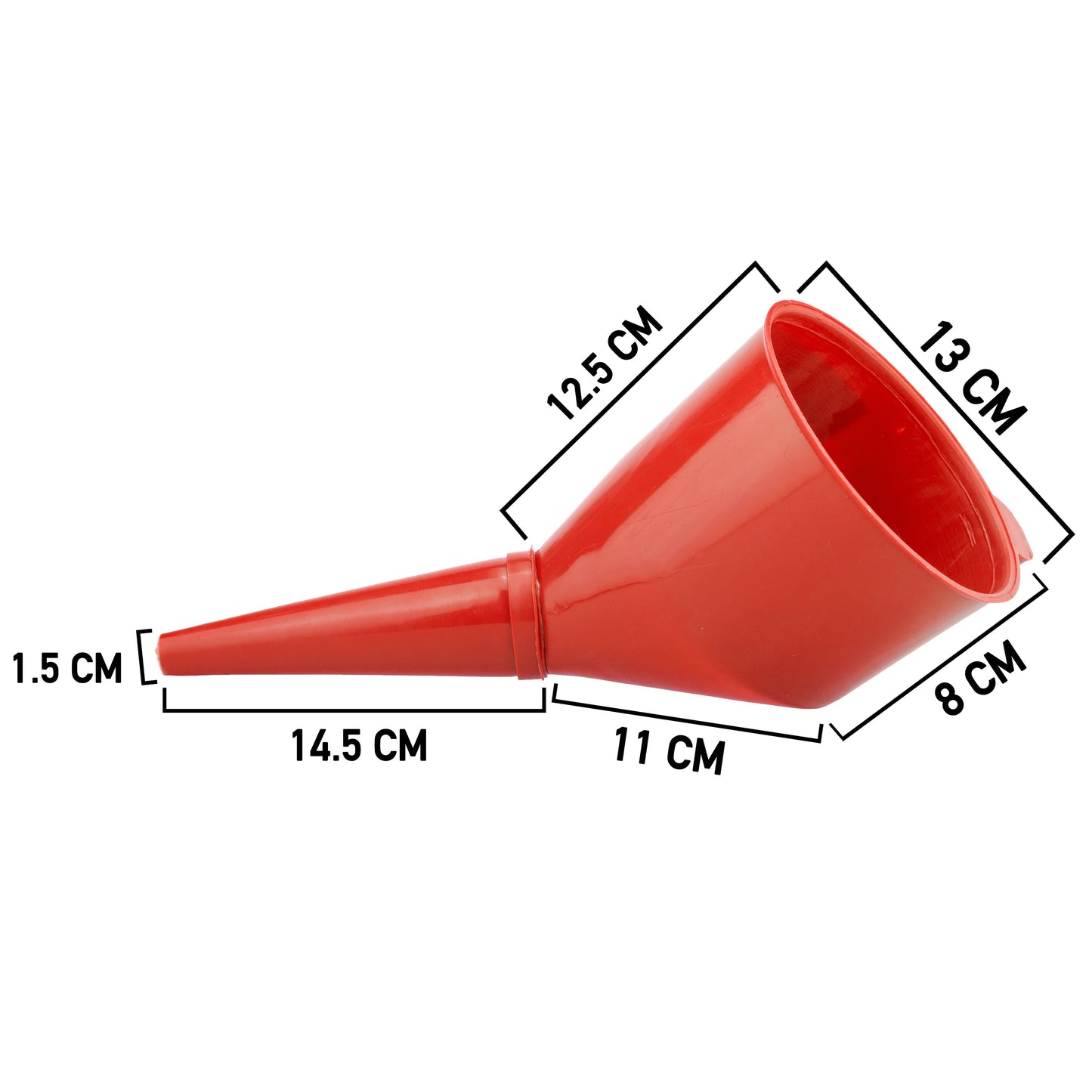 Angled Car Fuel Funnel with Filter, Red Vehicle Fluid Funnel Winter Vehicle Tool