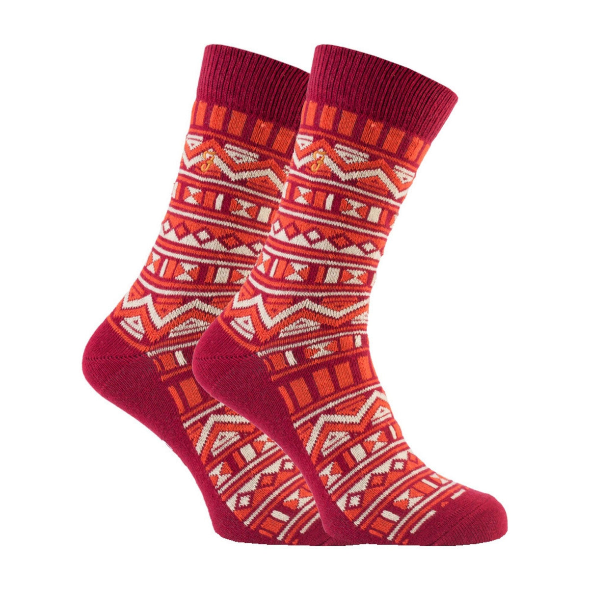2 Pack Mens Vintage Aztec Patterned Colourful Cotton Socks