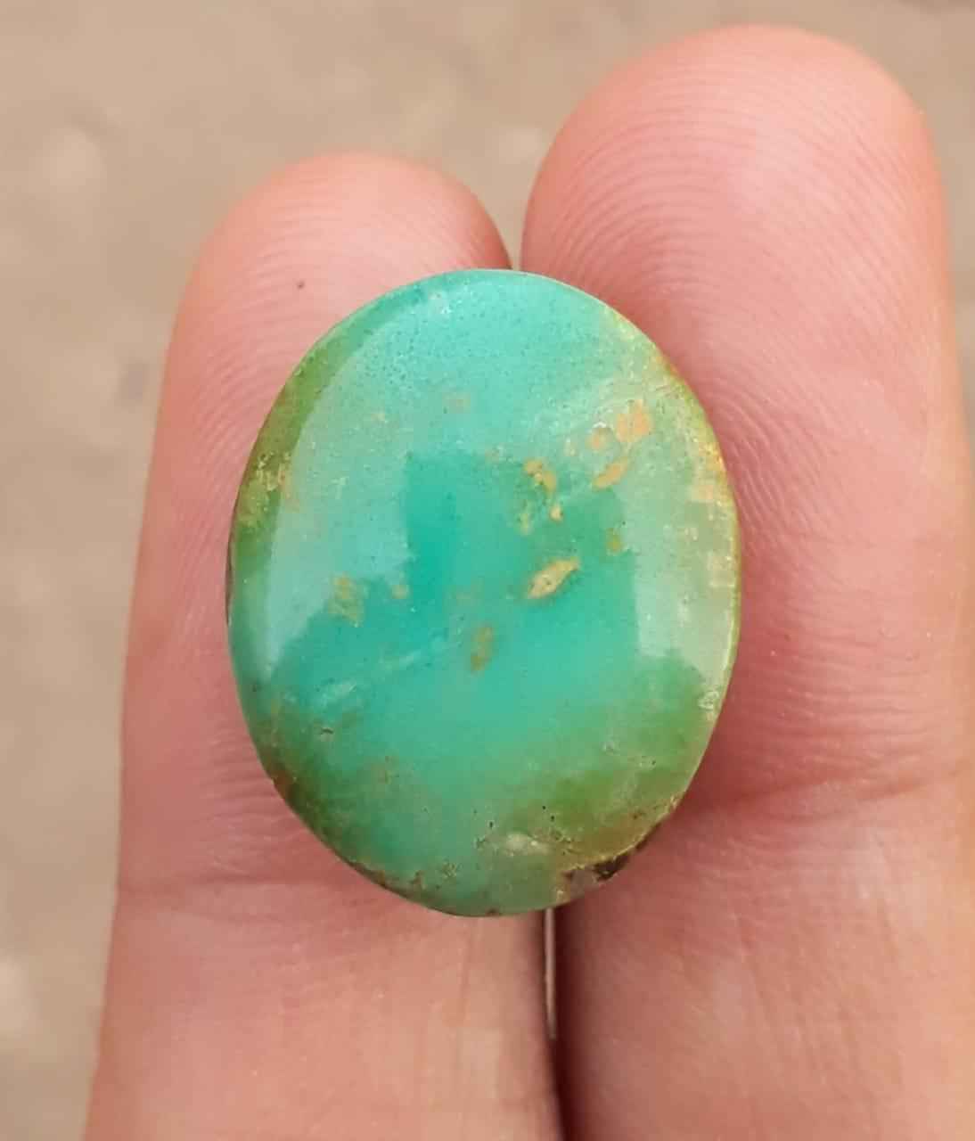 22.7ct  Green Turquoise, Oval Shape - Persian Turquoise  - 21.8x17.2mm