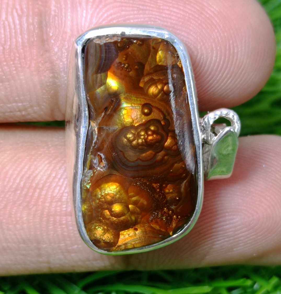 39.5ct Natural Fire Agate in Silver Pendent, Multi Color Fire Agate, Fire Agate AZ - Perfect gemstone Gift, Rare Gemstone than Diamonds, Dimensions 27x16x8mm
