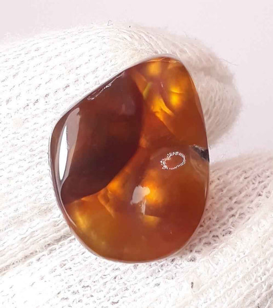 13.2ct Mexican Fire Agate, Rare Fire Agate - Golden Fire Agate, Perfect gemstone Gift, Rare Gemstone than Diamonds, Dimensions - 18x14mm