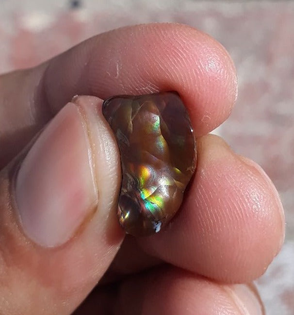 6.8ct Multi Color Mexican Fire Agate, Perfect gemstone Gift for Collector, Dimensions 16x10mm