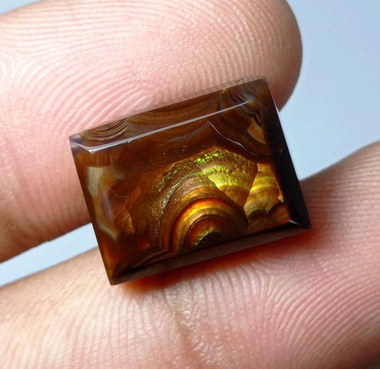 12.4ct Rectangular-Cut Fire Agate - Dimensions 16x12x5mm