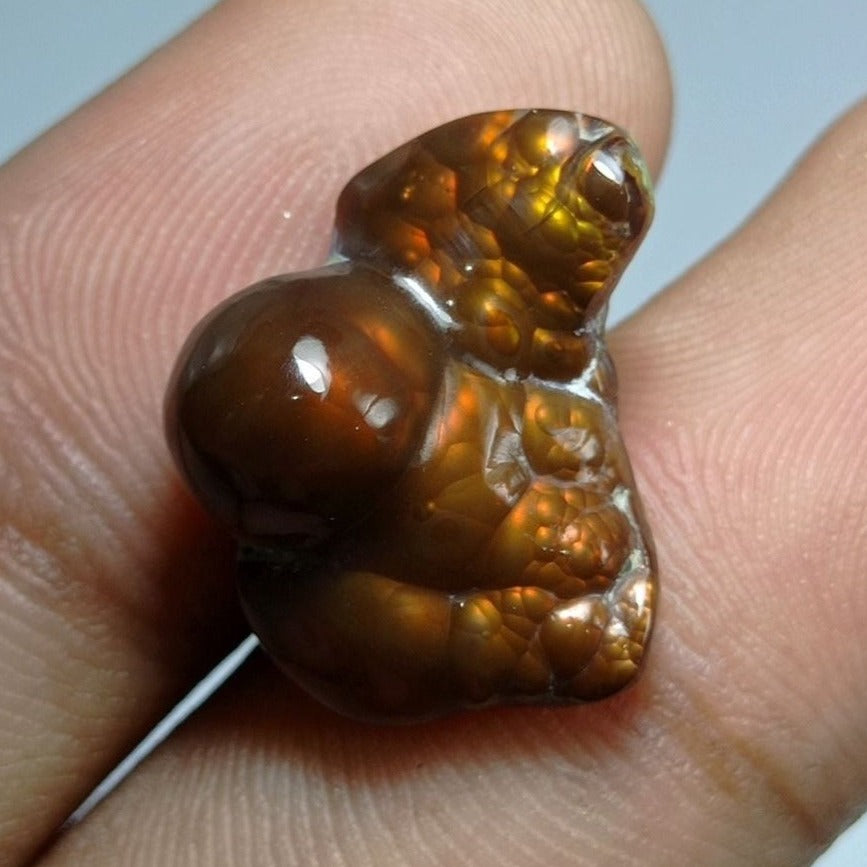 12.2ct Natural Mexican Fire Agate Gemstone - Dimensions 20x15x9mm