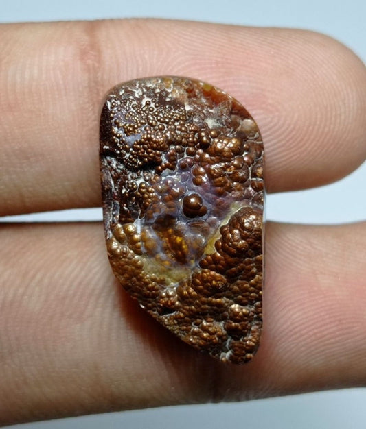 28.4ct Natural Fire Agate Gemstone - Dimensions 26x15x9mm