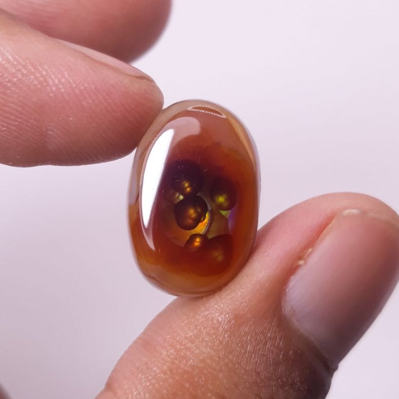 17.5ct Mexican Fire Agate suitable for Ring, Rare Fire Agate - Dimensions 21x14mm
