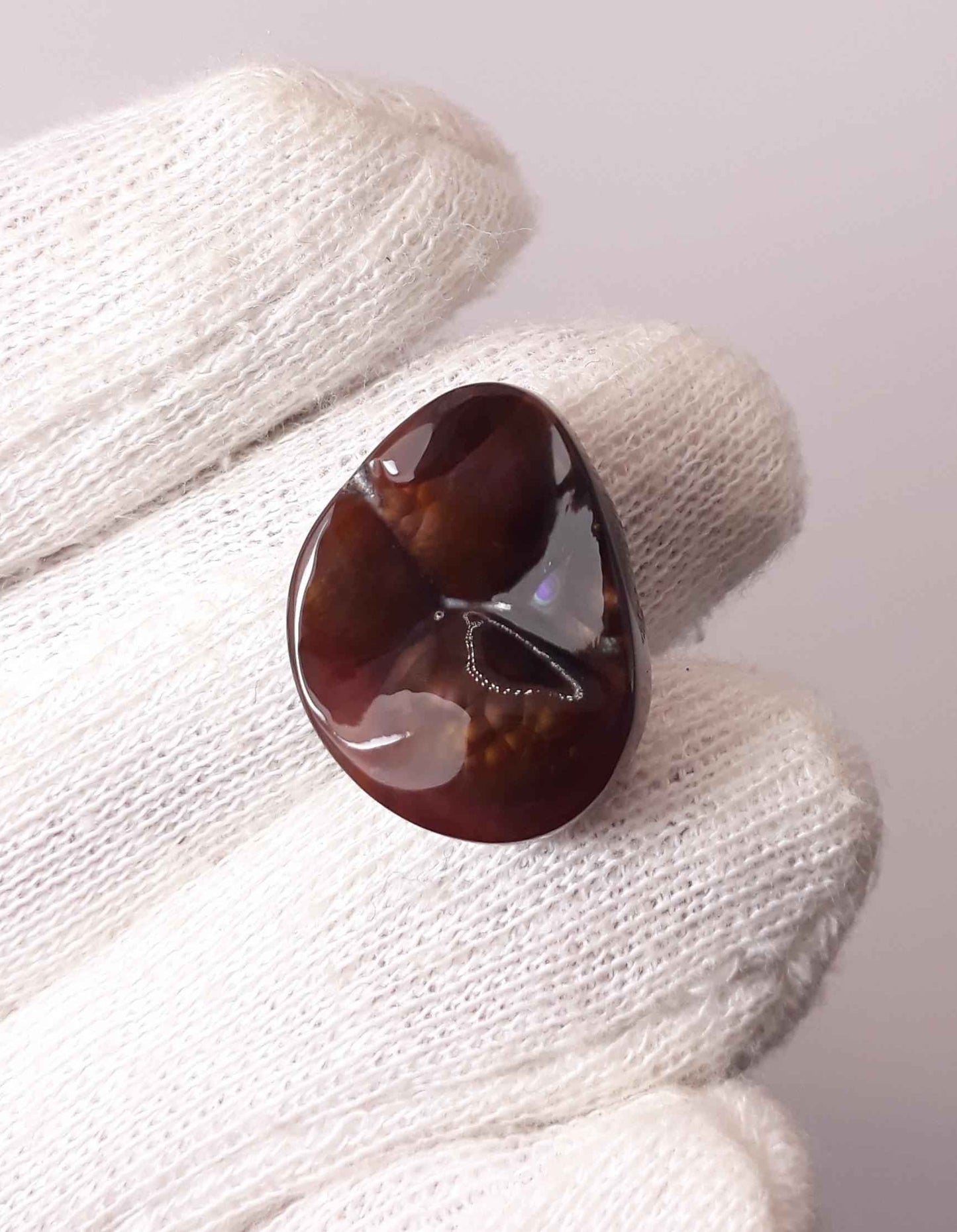 17ct Unique Purple Mexican Fire Agate,  Rare Fire Agate, Fire Agate cabochon - Rare Gemstone than Diamonds, Dimensions 20 x 15.5 mm