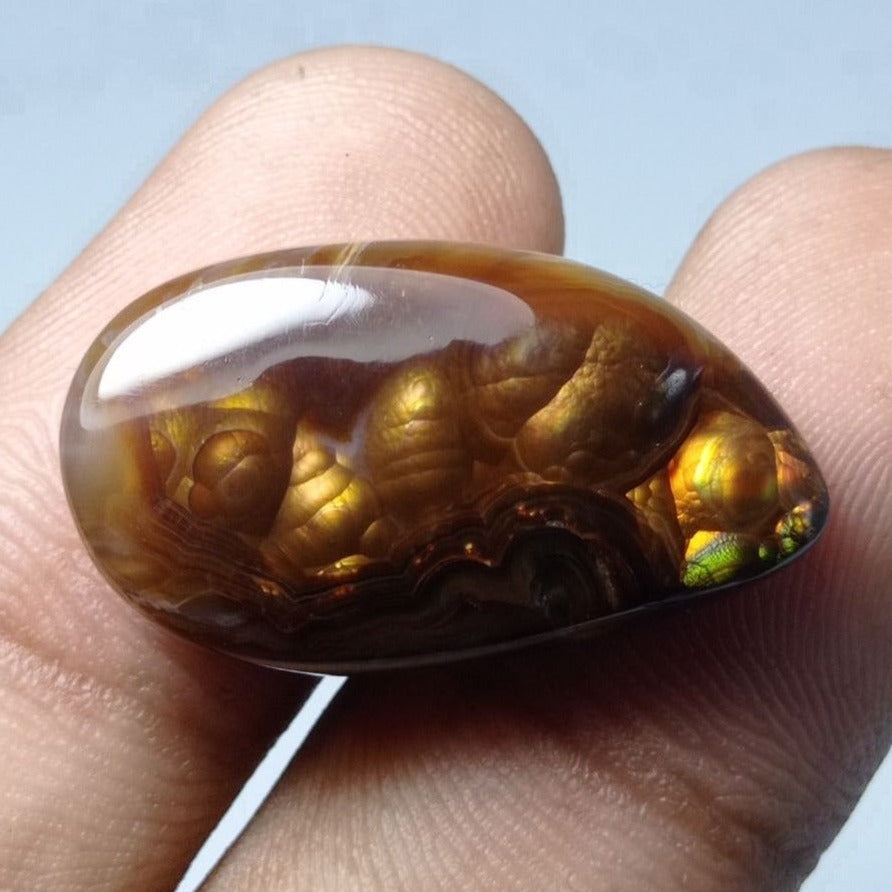 27.3ct Mexican Unique Fire Agate Suitable for Pendant - Rare Than Diamond, Dimensions 27.5x15.5x7mm