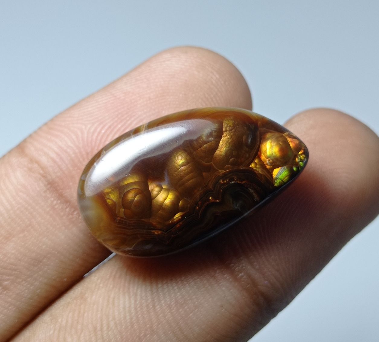 27.3ct Mexican Unique Fire Agate Suitable for Pendant - Rare Than Diamond, Dimensions 27.5x15.5x7mm