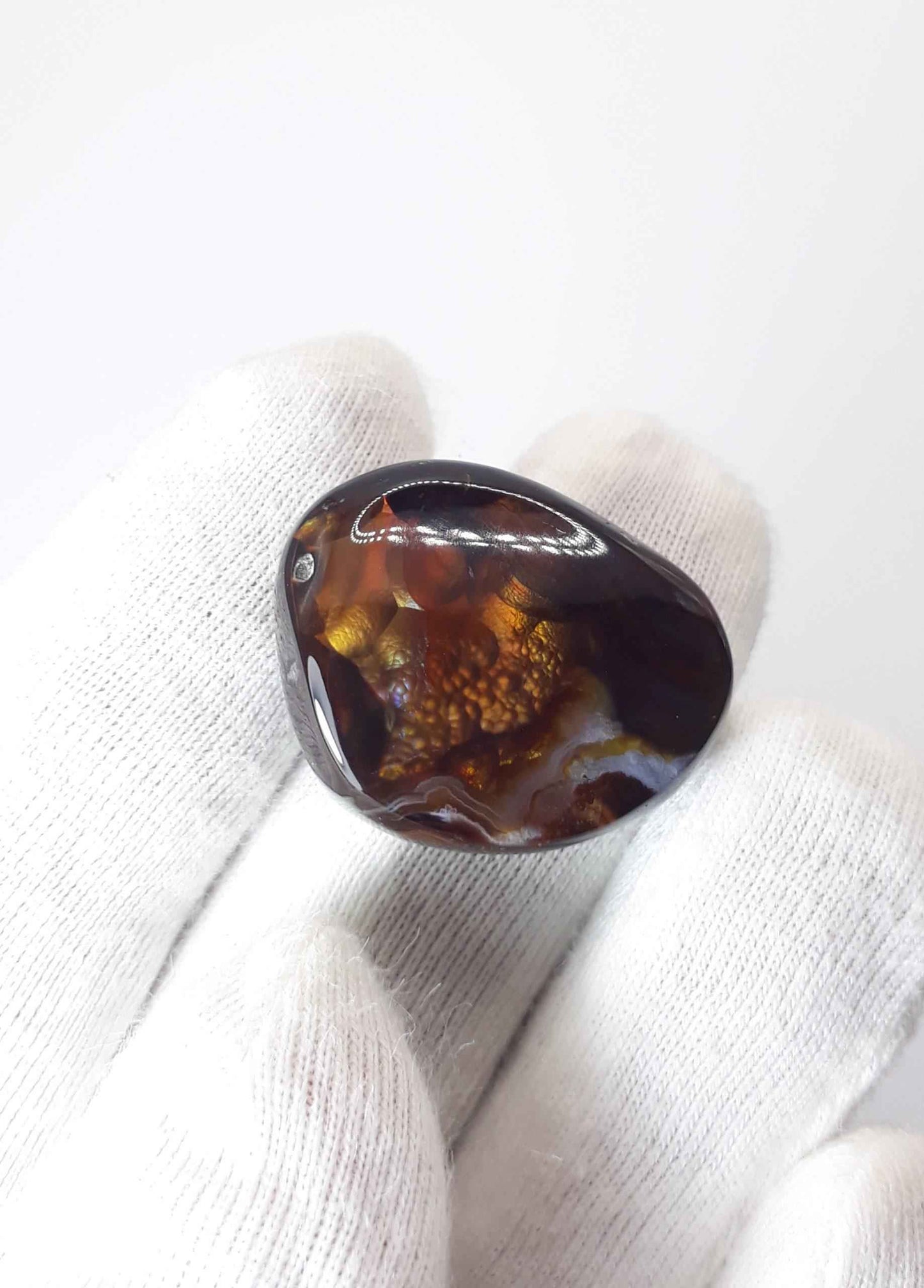 27ct Mexican Fire Agate,  Rare Fire Agate, Suitable for Pendant - Perfect gemstone Gift for Gem Lover, Dimensions 23 x 18 mm