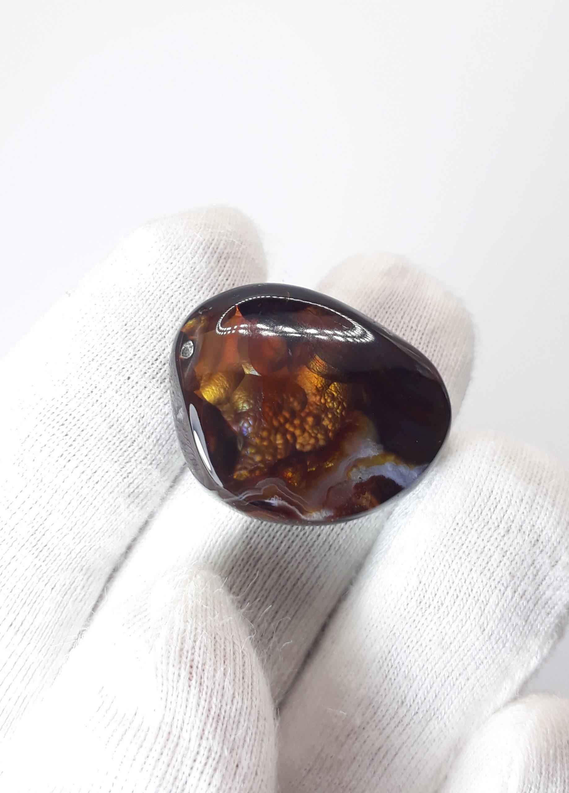 27ct Mexican Fire Agate,  Rare Fire Agate, Suitable for Pendant - Perfect gemstone Gift for Gem Lover, Dimensions 23 x 18 mm