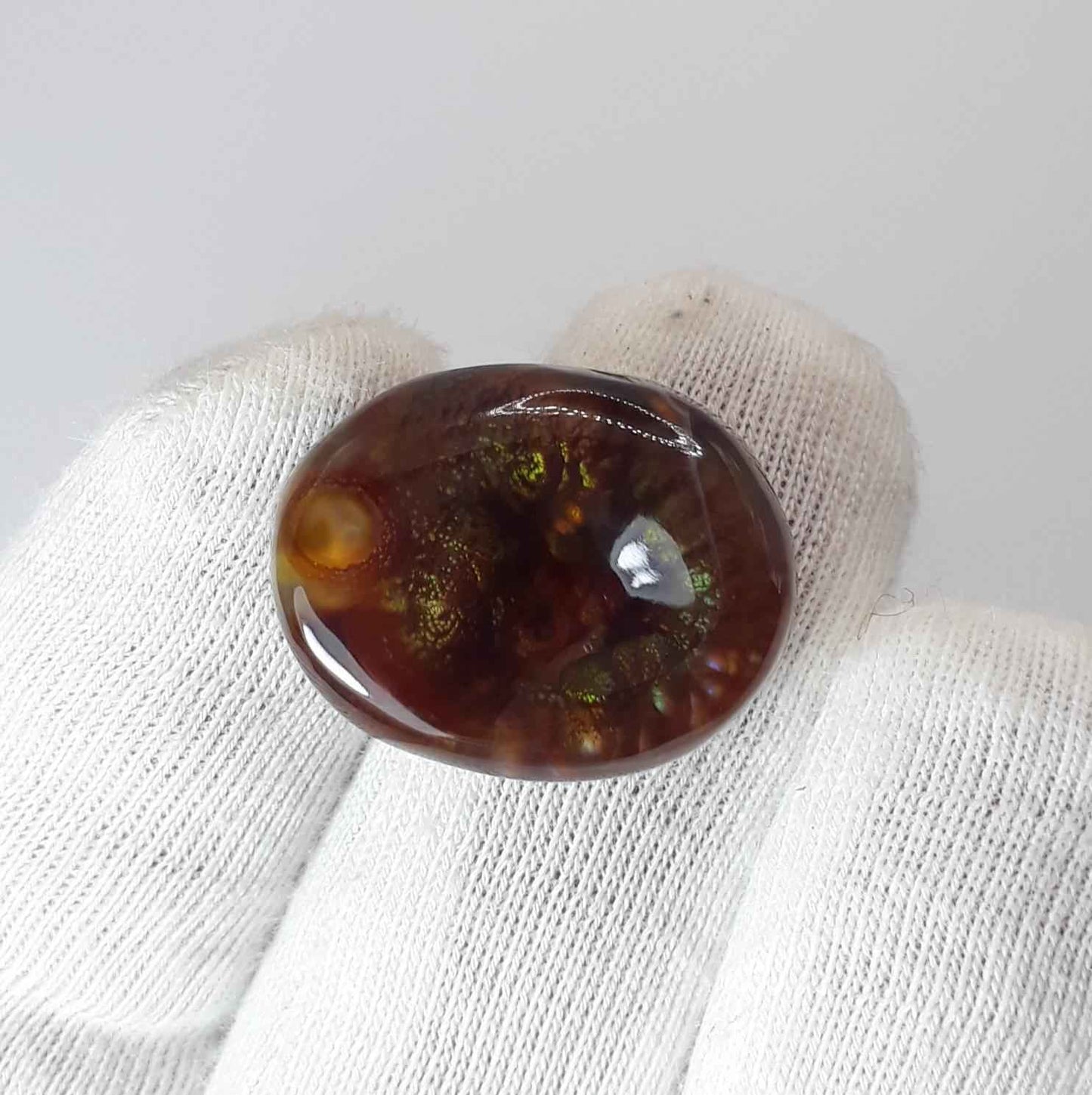 16.5ct Mexican Fire Agate,  Rare Fire Agate, Fire Agate Oval cabochon - Suitable for Ring and Pendant, Perfect gemstone Gift , Dimensions- 20  x 15.7 mm