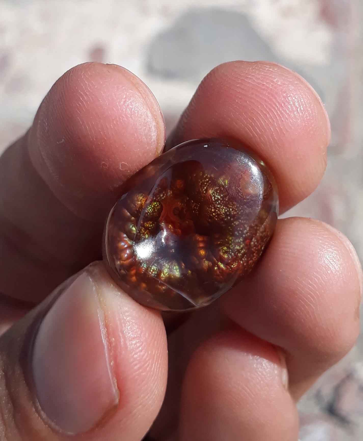 16.5ct Mexican Fire Agate,  Rare Fire Agate, Fire Agate Oval cabochon - Suitable for Ring and Pendant, Perfect gemstone Gift , Dimensions- 20  x 15.7 mm