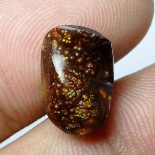 6.7ct Mexican Bubbly Fire Agate, Dimensions 14x9x6mm
