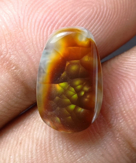 6.3 Mexican Fire Agate, Rare Fire Agate, Bubbly Cabochon Fire Agate, Rare Gemstone than Diamonds, Dimensions 16x10x6mm