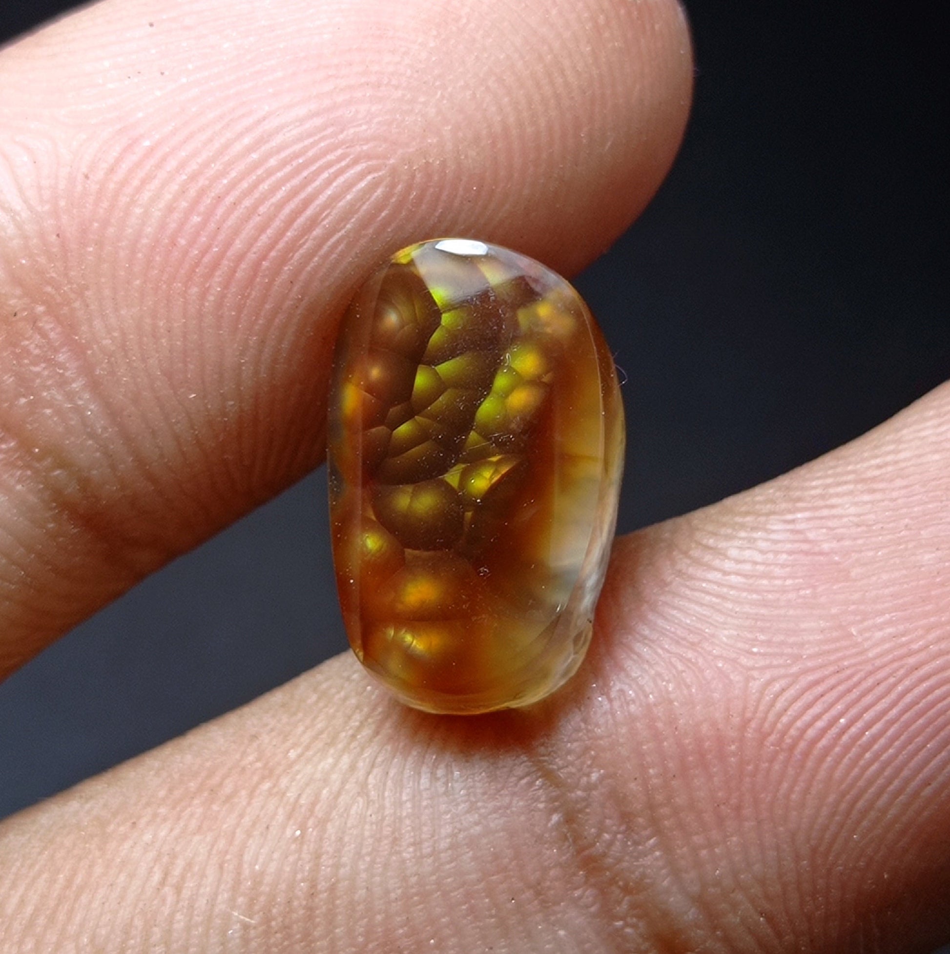 6.3 Mexican Fire Agate,  Rare Fire Agate, Bubbly Cabochon Fire Agate, Rare Gemstone than Diamonds, Dimensions 16x10x6mm