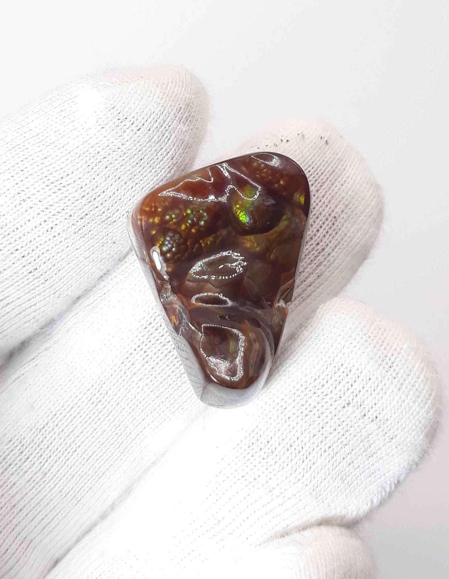 19.2ct Multi Color Curved Fire Agate, Rare Fire Agate - Perfect gemstone Gift, Rare Gemstone than Diamonds, Dimensions 22 x 16.5 mm