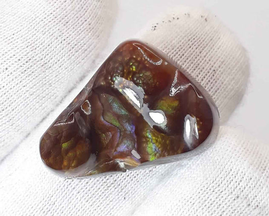 19.2ct Multi Color Curved Fire Agate, Rare Fire Agate - Perfect gemstone Gift, Rare Gemstone than Diamonds, Dimensions 22 x 16.5 mm