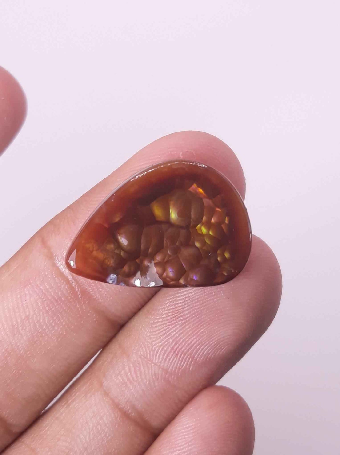 18.5ct Multi Colored Mexican Fire Agate,  Rare Fire Agate, Pear Shape Fire Agate - Perfect gemstone Gift, Dimensions 24.2 x 17.2 mm