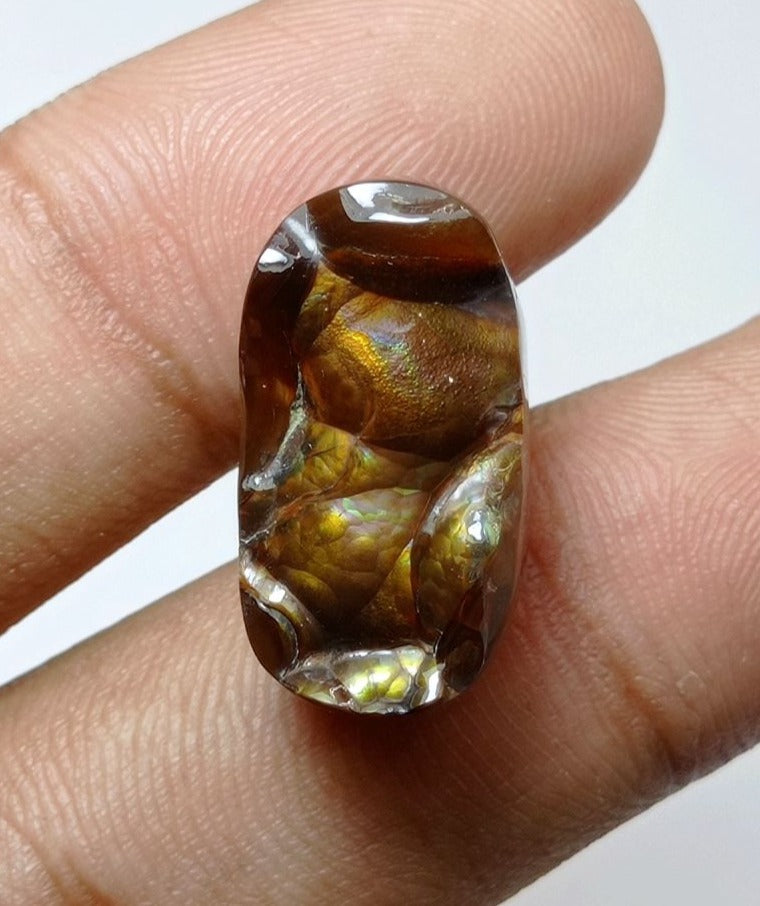 23.35ct Carved Mexican Fire Agate,  Rare Fire Agate, Perfect gemstone Gift, Dimensions 23x12x9mm