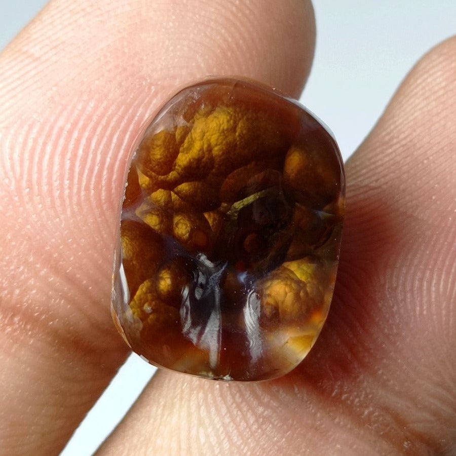 13.1ct Natural Carved Fire Agate, Dimensions 17x13x7mm