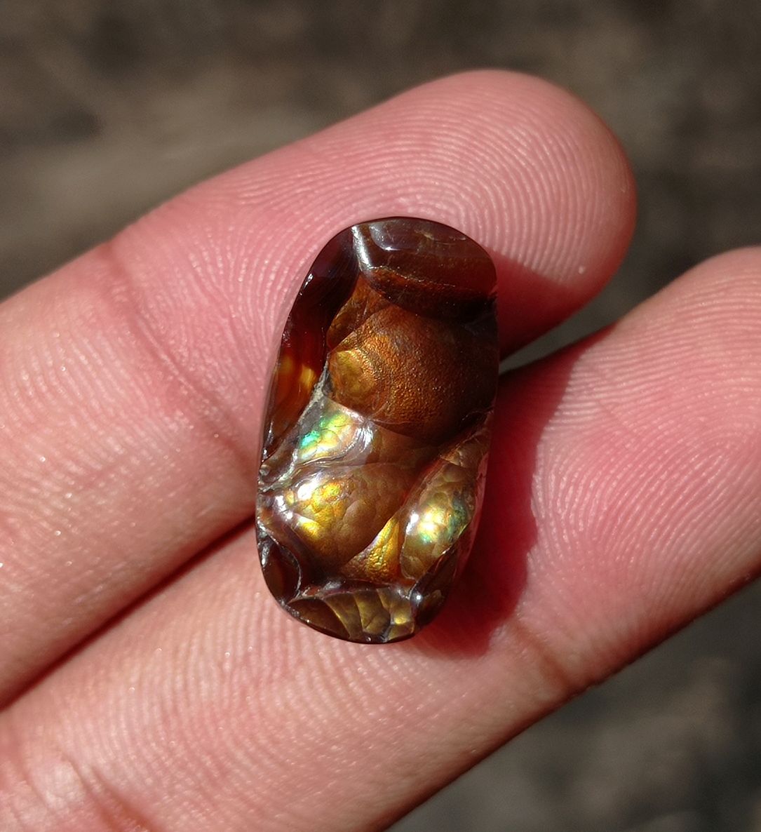 23.35ct Carved Mexican Fire Agate,  Rare Fire Agate, Perfect gemstone Gift, Dimensions 23x12x9mm