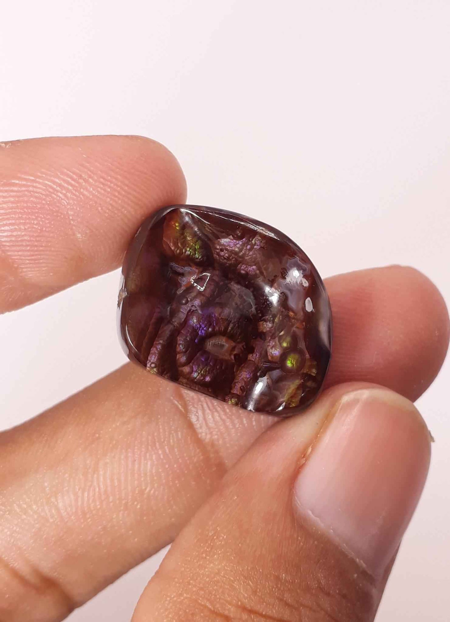 23.8ct Purple Fire Agate,  Rare Fire Agate - Polished Fire Agate, Dimensions 23 x 17 mm